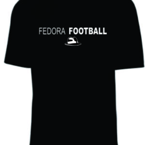 Fedora Football Black Light Weight Ultra Soft Tri-Blend Short Sleeve Hoodie Front
